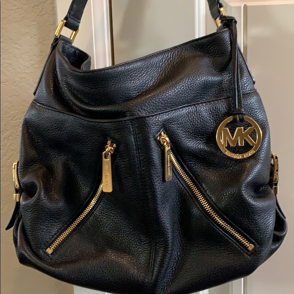 Michael Kors Black and Gold Shoulder Bag